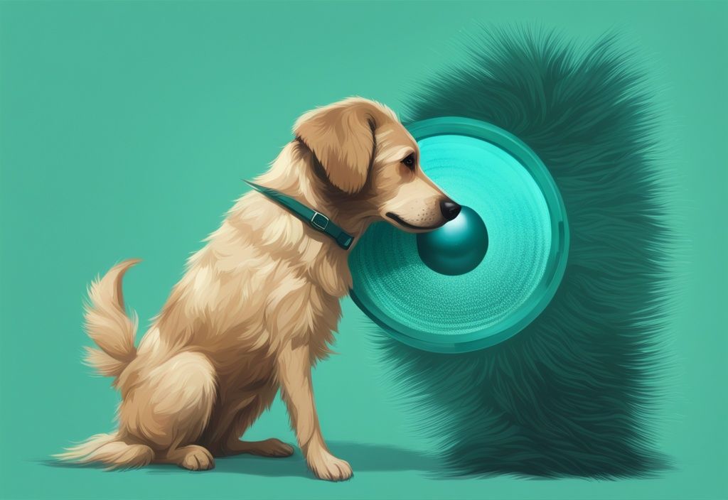 Teal-themed digital painting of a dog with detailed tick embedded in fur magnified.