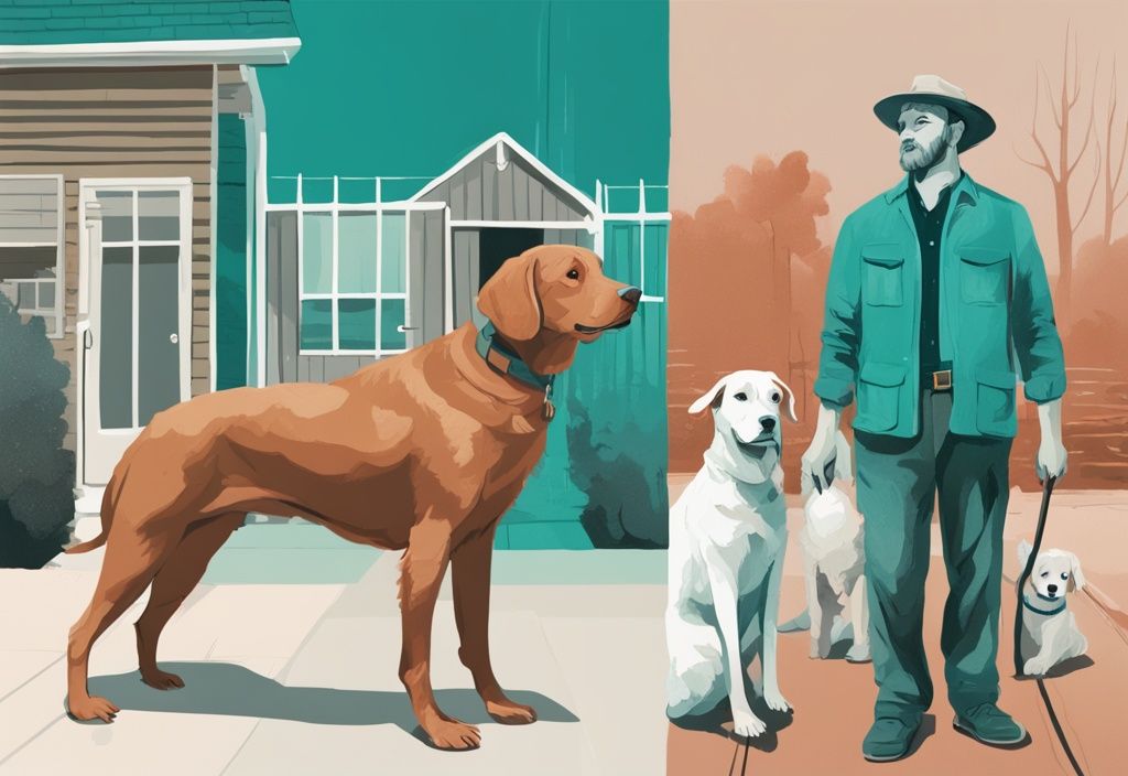 Ollie vs Farmer's dog review: Modern digital painting illustration comparing features, pros, and cons of Ollie and Farmer's dog with a teal color theme.