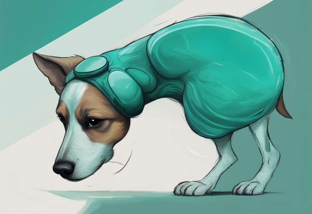 Digital painting of a dog with teal theme, featuring a magnified view of a tick embedded in its fur.